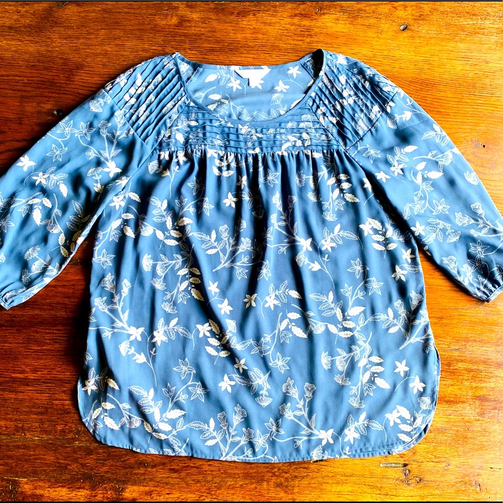 Dusty Blue Top with Glitter Accent